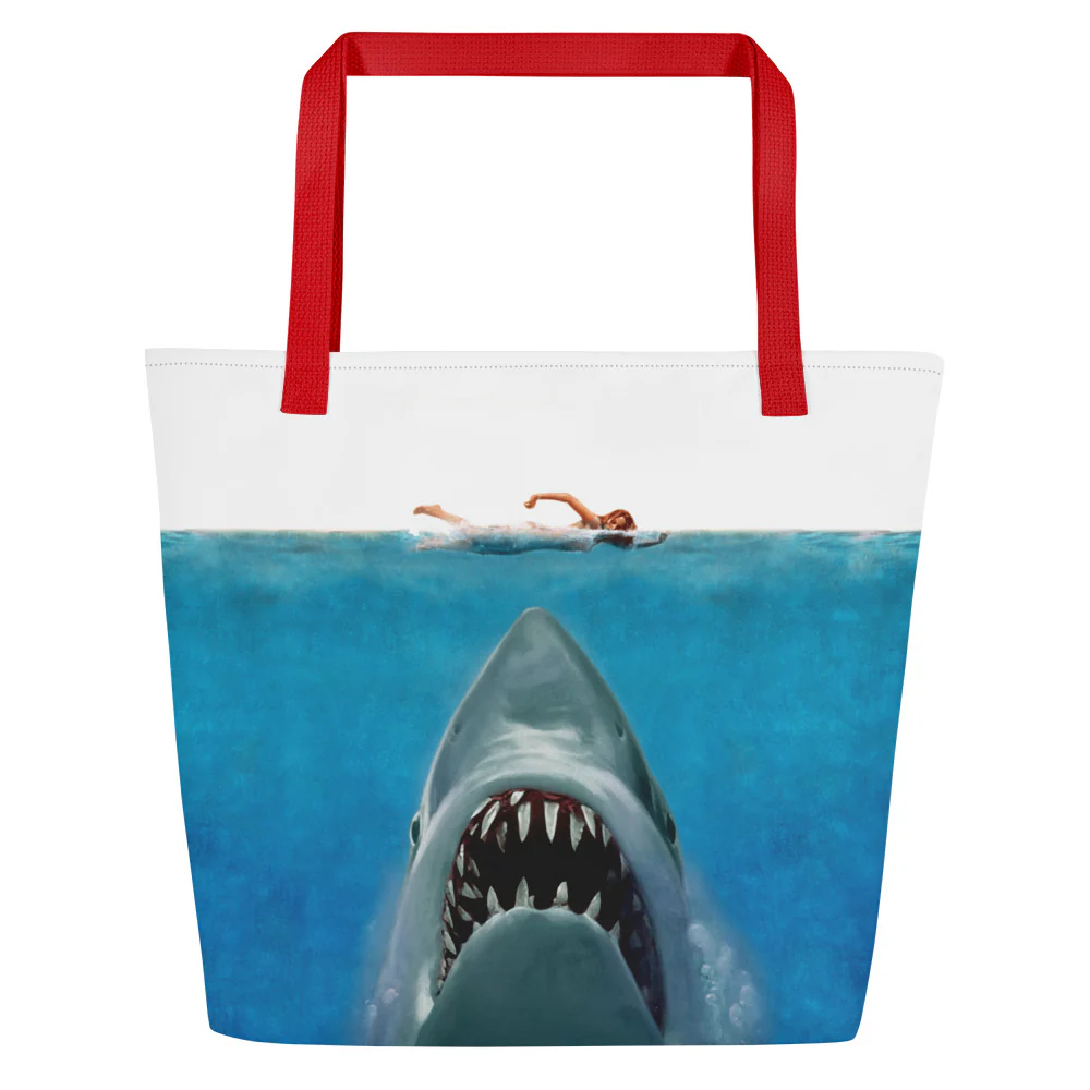 1452-jaws-50th-anniversary-beach-bag-1.webp Jaws 50th Anniversary Beach Bag