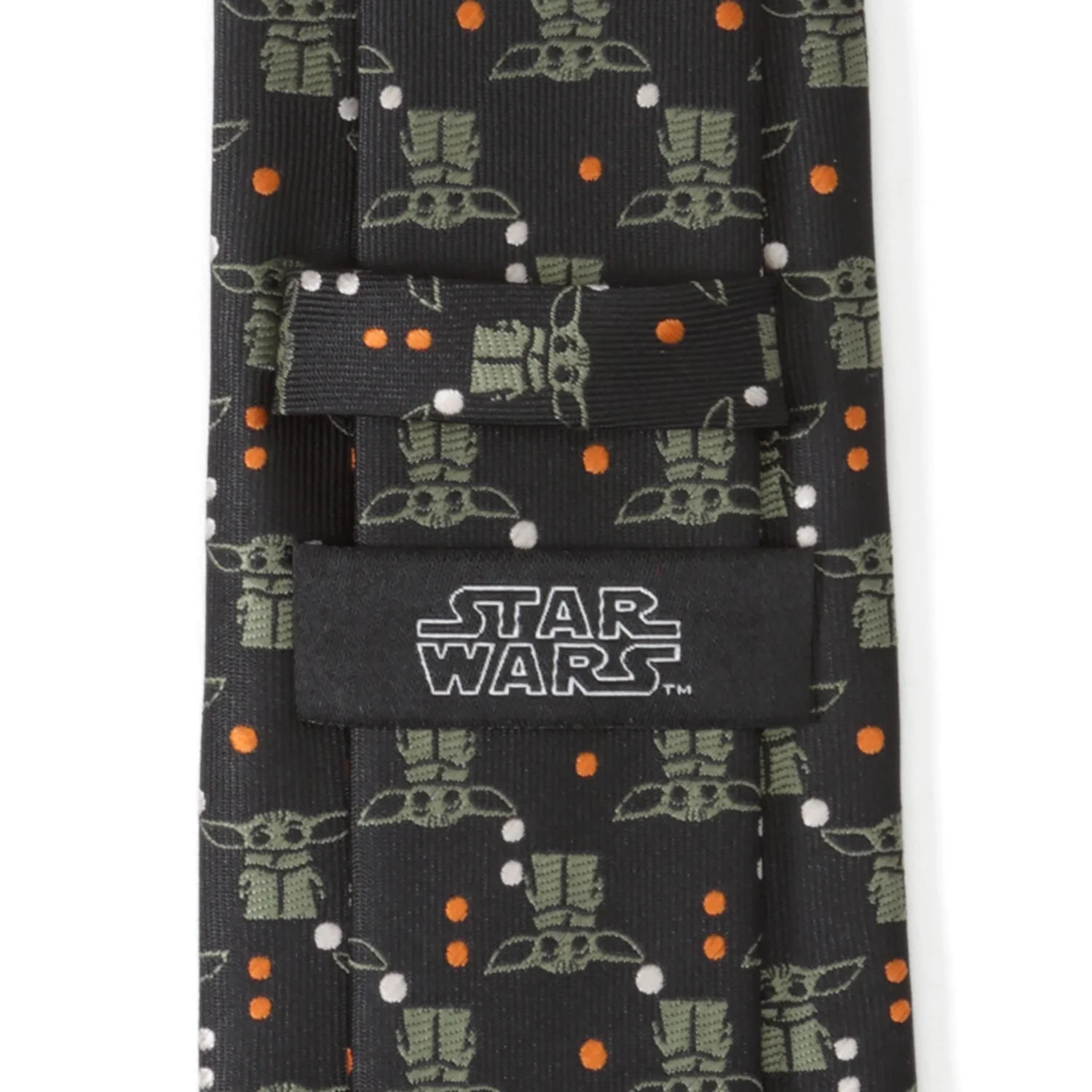 Star Wars The Mandalorian Grogu Black & Orange Dotted Tie