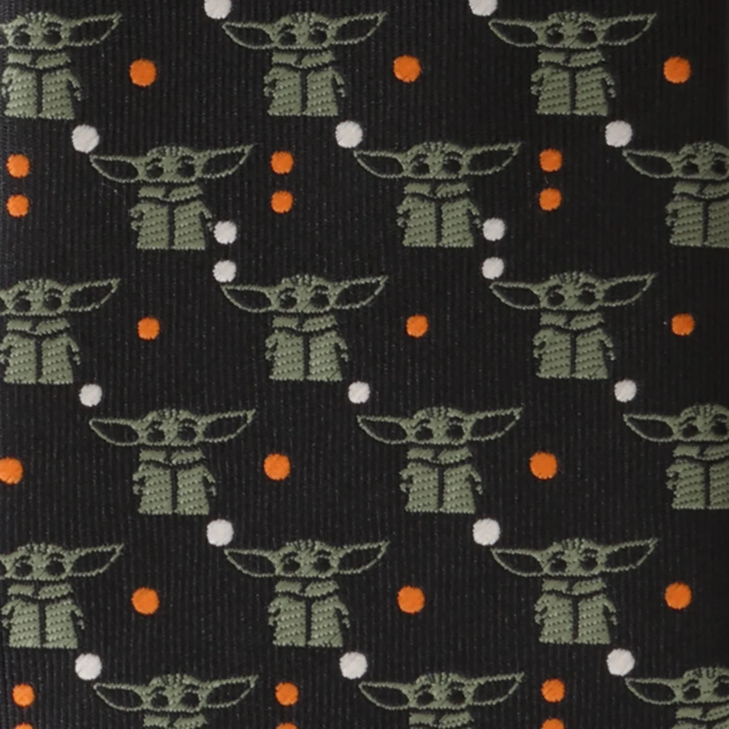 Star Wars The Mandalorian Grogu Black & Orange Dotted Tie